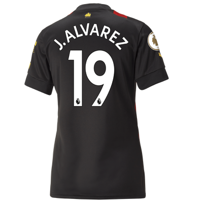 Women's Manchester City Away Jersey 2022/23 with J. ALVAREZ printing