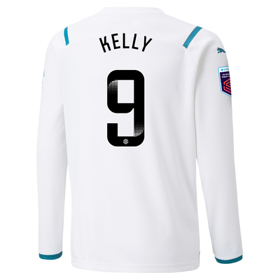 Kids Manchester City Away Shirt Long Sleeve 21/22 with Chloe Kelly printing