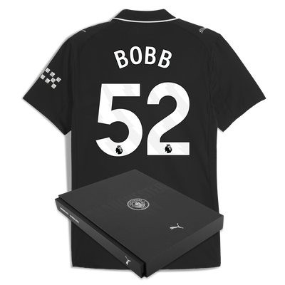 Manchester City Away Authentic Jersey 2025/26 With BOBB 52 Printing in Gift Box