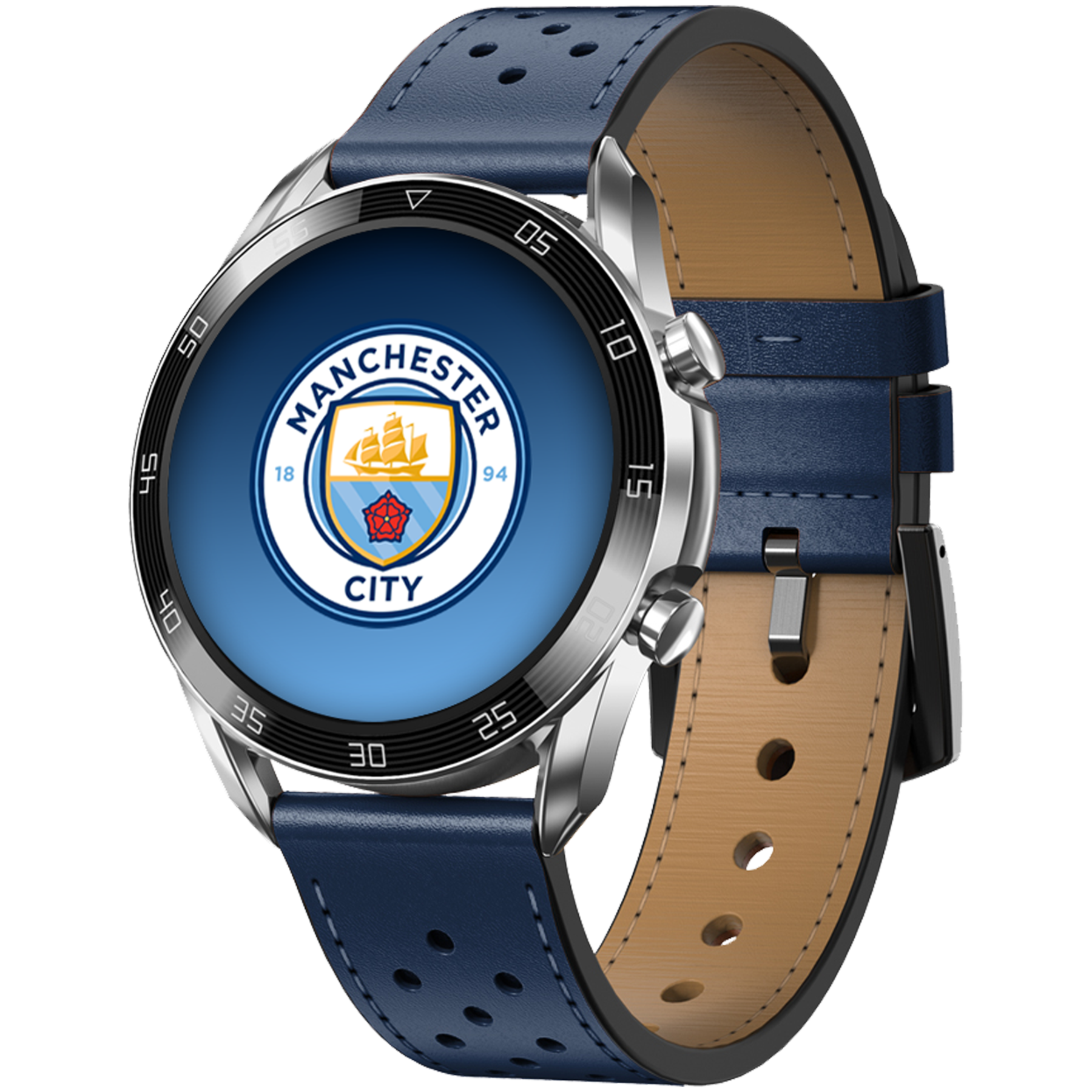 Manchester City Leather Smart Watch Official Man City Store