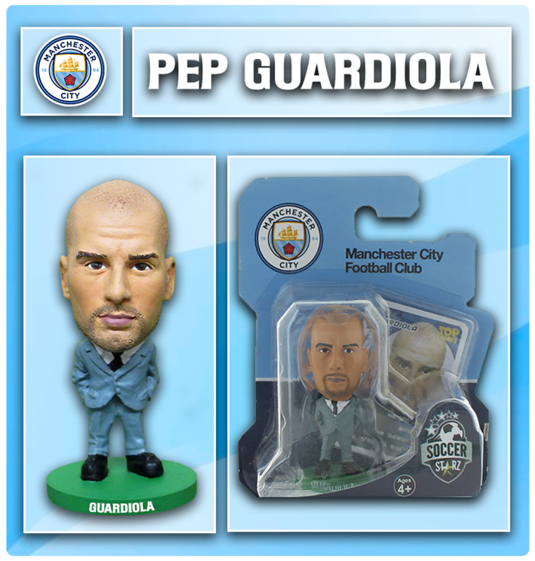MCFC FW SOCCERSTARZ GUARDIOLA MINIFIGURE - black