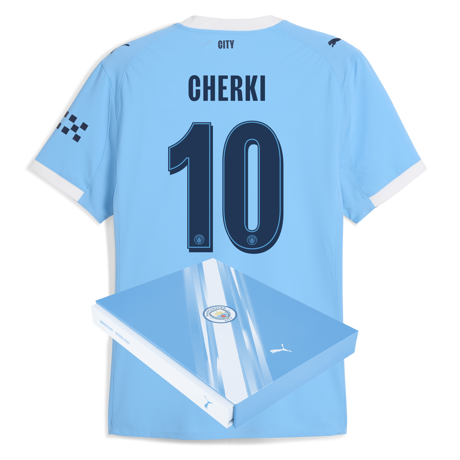Manchester City Home Authentic Jersey 2025/26 With CHERKI 10
