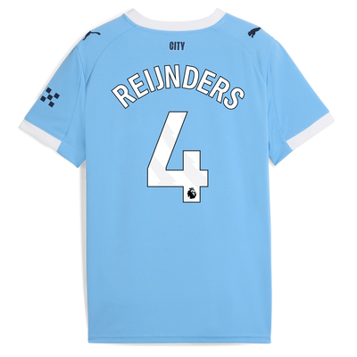 Kids' Manchester City Home Jersey 2025/26 With REIJNDERS 4 Printing