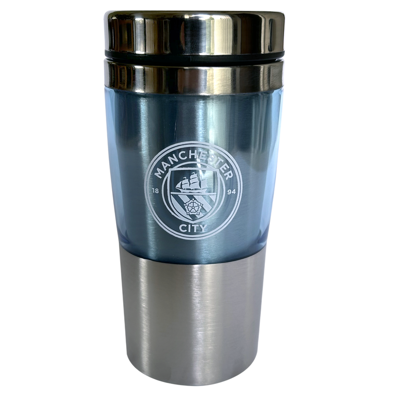 Man City Double Wall Travel Flask blue from plastic  - Official Manchester City FC store