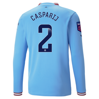 Manchester City Home Jersey 2022/23 long sleeve with CASPARIJ 2 printing