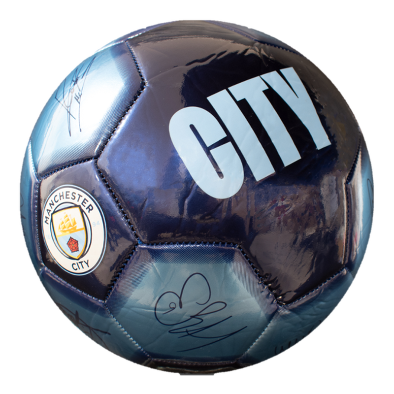 MCFC METALLIC SIGNATURE BALL - blue