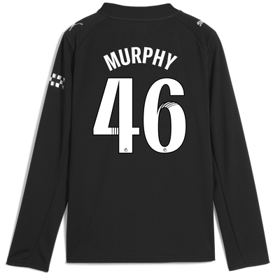 Kids' Manchester City Away Jersey 2025/26 Long Sleeve With MURPHY 46 Printing