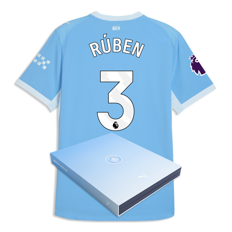 Man City Home Authentic Jersey 2026/27 With RÚBEN 3 Printing in Gift Box  blue-icy blue - Check out all Manchester City t-shirts online