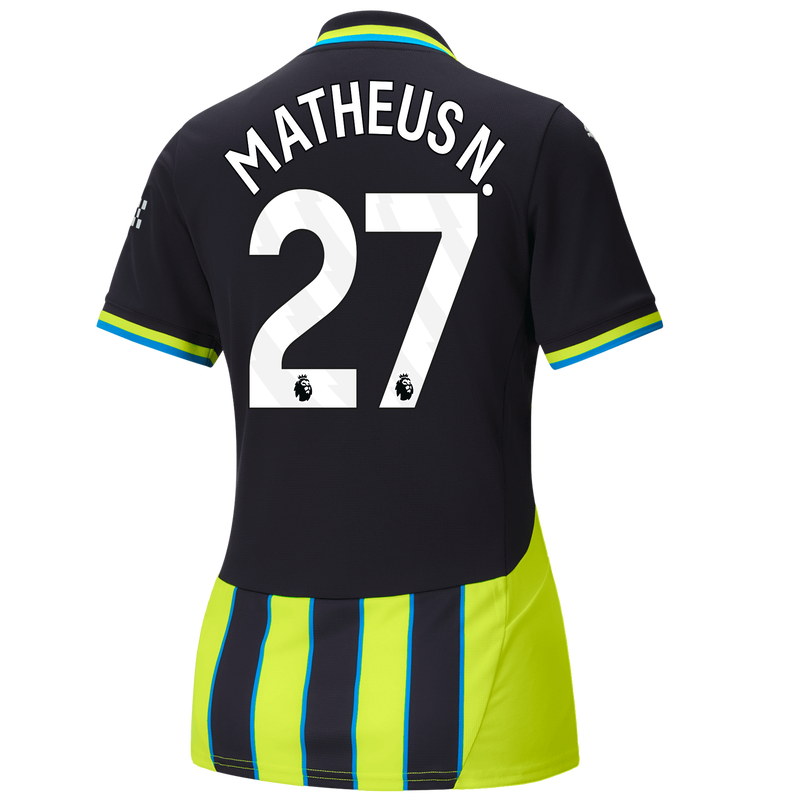 Women's Man City Away Jersey 24/25 With MATHEUS N. 27 Printing new navy - Check out all Manchester City t-shirts online - Official Manchester City FC store