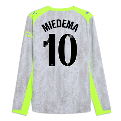 Manchester City Third Authentic Jersey 2025/26 Long Sleeve With MIEDEMA 10 Printing