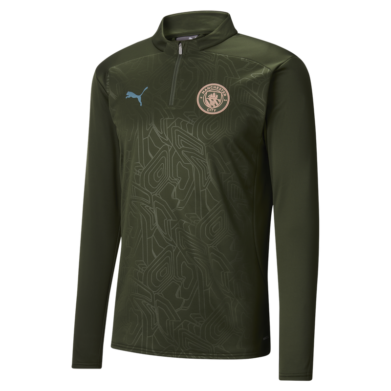 Man City Training 1/4 Zip Hybrid Top khaki - Check out all Manchester City t-shirts online - Official Manchester City FC store