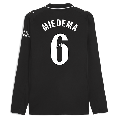 Manchester City Away Authentic Jersey 2025/26 Long Sleeve With MIEDEMA 6 Printing