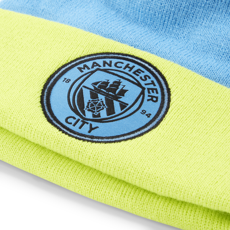 MCFC LW KIDS POM POM BEANIE - blue