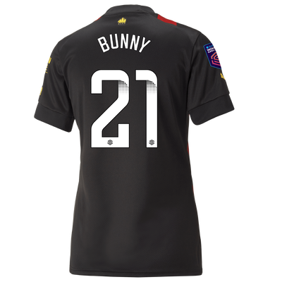 Camiseta Mujer 2ª Equipación Manchester City 2022/23 con estampado de BUNNY 21