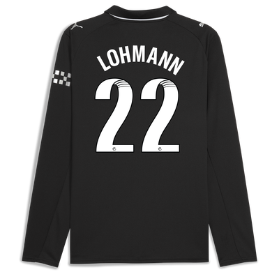 Manchester City Away Jersey 2025/26 Long Sleeve With LOHMANN 22 Printing