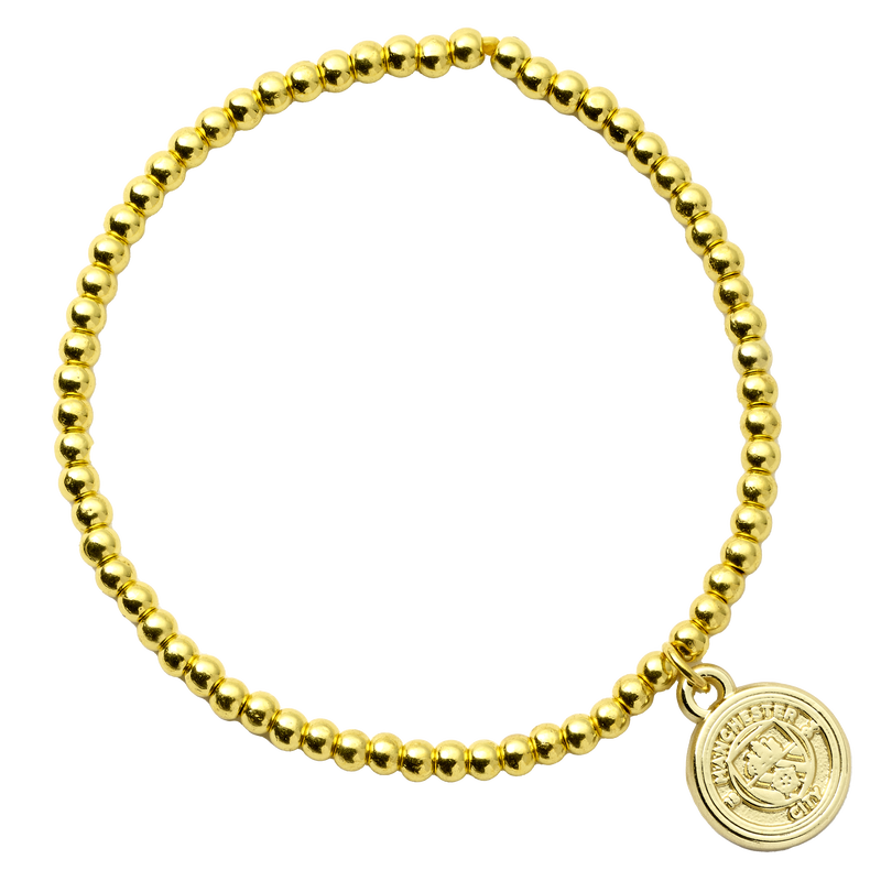 MCFC BEAD BRACELET WITH CREST - gold