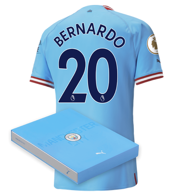 Manchester City Authentic Home Jersey 22/23 with BERNARDO 20 printing in Gift Box