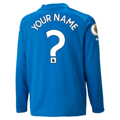 Kids' Manchester City Goalkeeper Jersey 22/23 Long Sleeve with custom printing