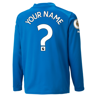 Kids' Manchester City Goalkeeper Jersey 22/23 Long Sleeve with custom printing