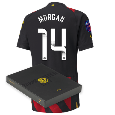 Maillot Authentique Manchester City Extérieur 2022/23 avec flocage MORGAN 14 dans une boîte cadeau