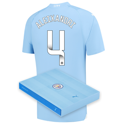 Manchester City Authentic Heimtrikot 2023/24 mit ALEIXANDRI 4 Aufdruck in Geschenkbox