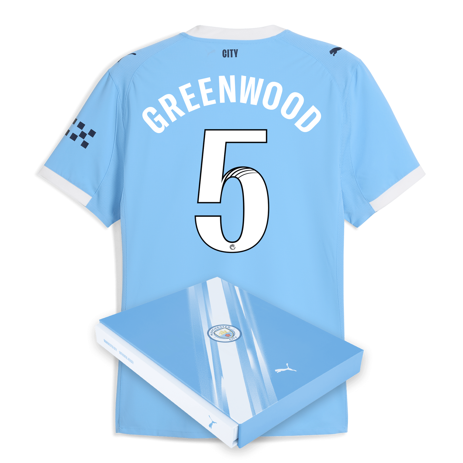 Maglia Home Authentic Manchester City 2025/26 con stampa GREENWOOD 5 in