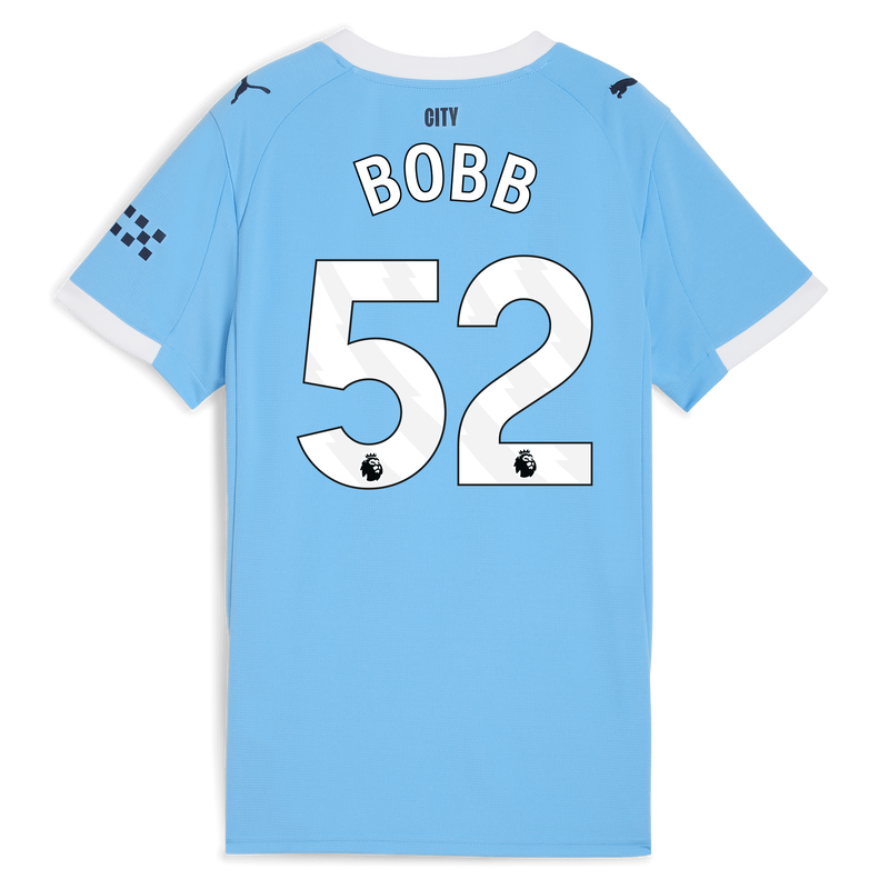 Women's Man City Home Jersey 2025/26 With BOBB 52 Printing  blue - Size XS from polyester for females  - Official Manchester City FC store