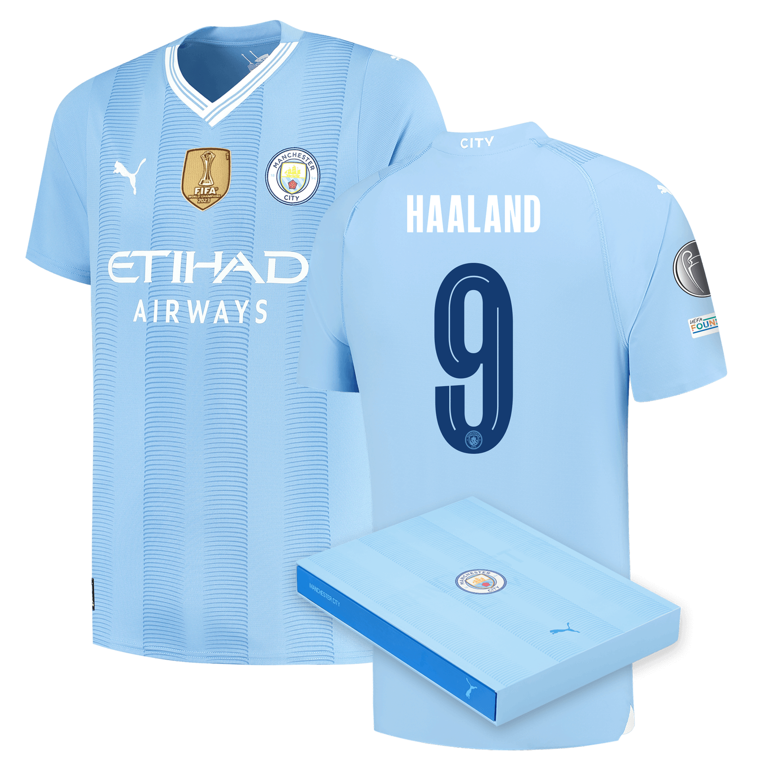 Ensemble Maillot Haaland 9 Manchester City 2023/2024 Domicile