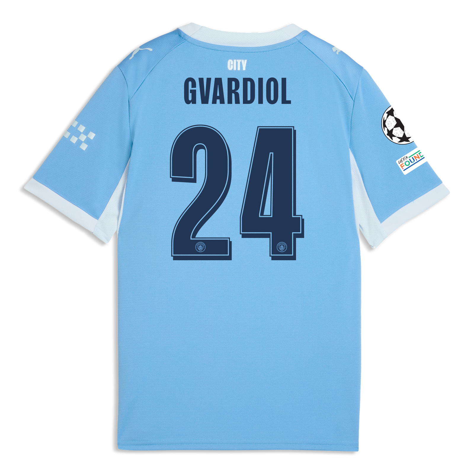 マンチェスターシティ　グヴァルディオル#24 24/24 3rdユニフォーム Kids' Manchester City Home Jersey 2026/27 With GVARDIOL 24
