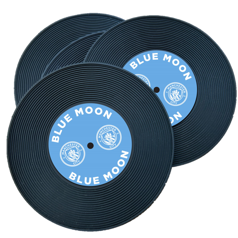 MCFC RECORD COASTERS - black