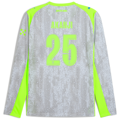 Manchester City Third Jersey 2025/26 Long Sleeve With AKANJI 25 Printing