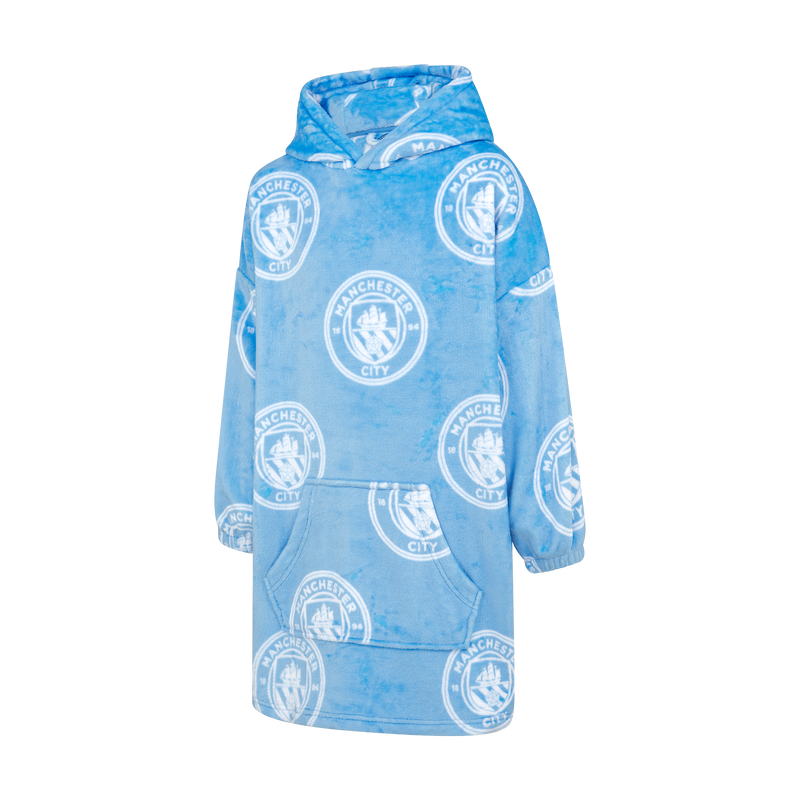 MCFC KIDS CITY CREST AOP SNOODIE - blue