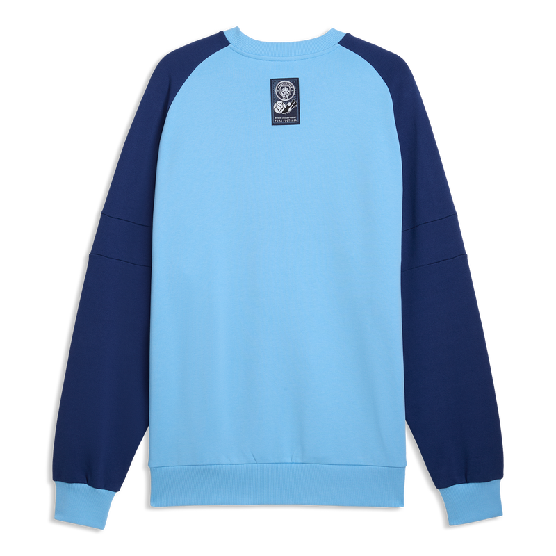 MCFC LW FTBLCULTURE RELAXED CREW - Blue Jewel-Team Light Blue