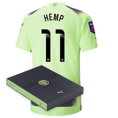 Manchester City Authentic Third Jersey 2022/23 with HEMP 11 printing in Gift Box