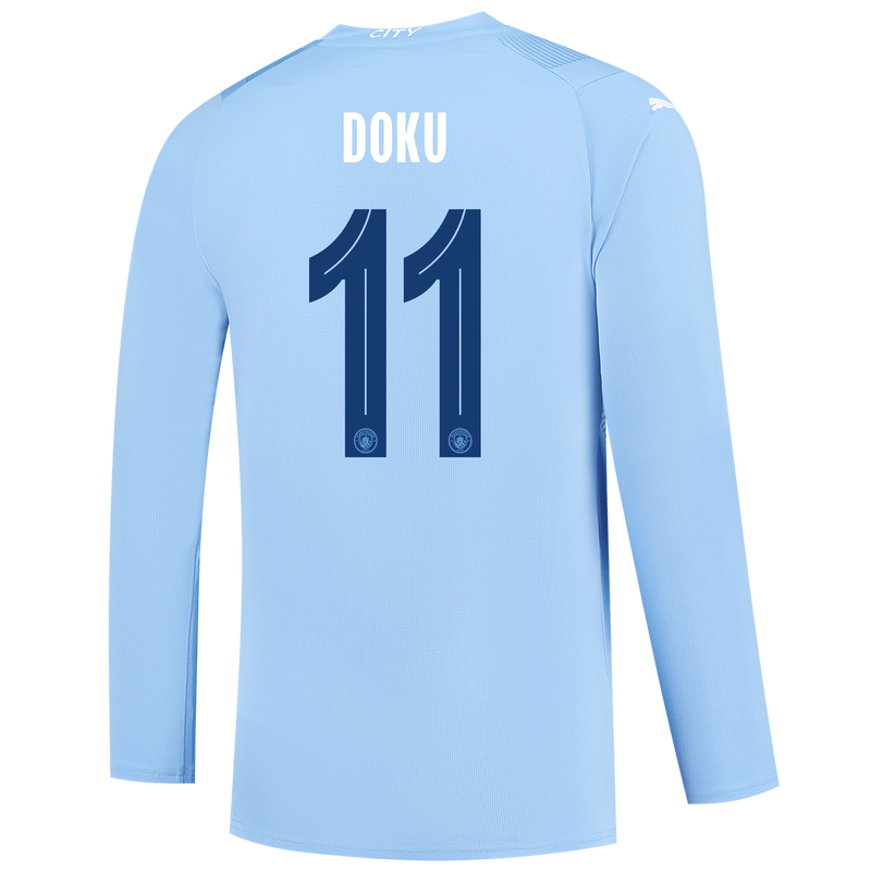 Manchester City Home Jersey 2023/24 Long sleeve with DOKU 11 printing