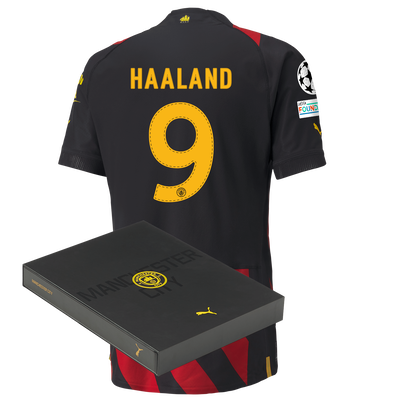 Manchester City Authentic Away Jersey 2022/23 with HAALAND 9 printing in Gift Box