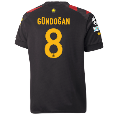 Kids' Manchester City Away Jersey 2022/23 with GÜNDOĞAN 8 printing