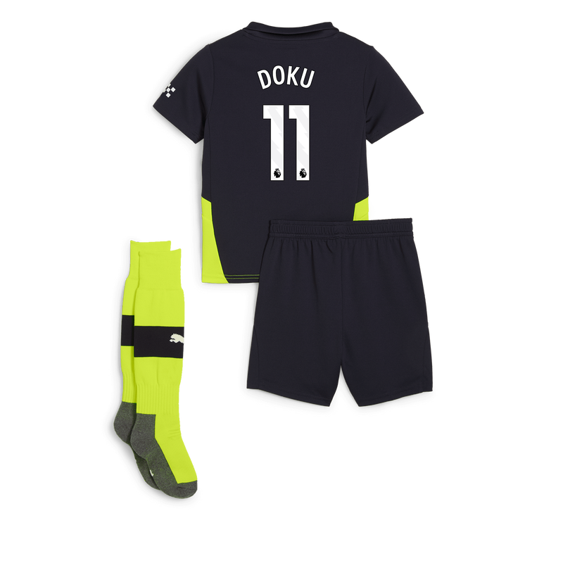 Man City Away Mini Kit 24/25 With DOKU 11 Printing new navy - Check out all Manchester City t-shirts online - Official Manchester City FC store