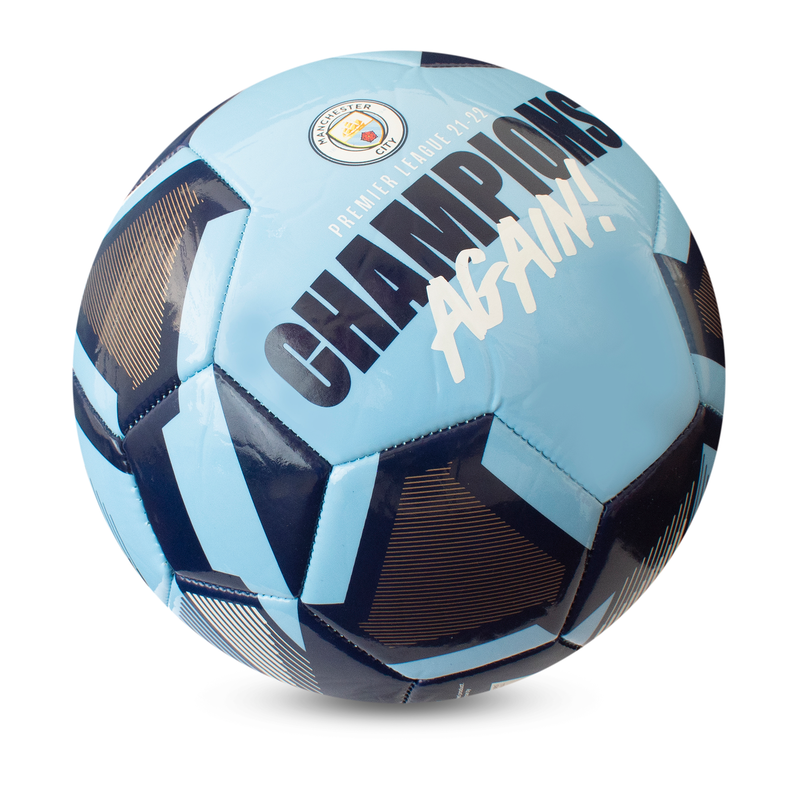 MCFC PL CHAMPIONS SIZE 5 BALL - blue
