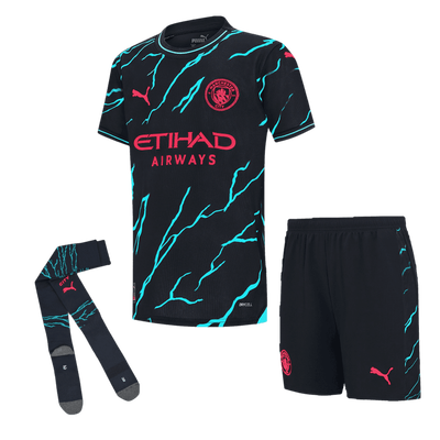 Kids' Manchester City Full Third Kit 23/24