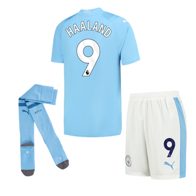 Manchester City Kids' 2023/24 Full Haaland Home Kit