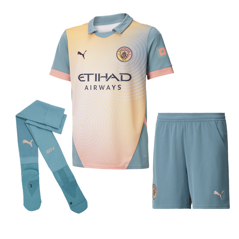 Ensemble Complet Quatrième Maillot Manchester City Enfant 24/25 - 