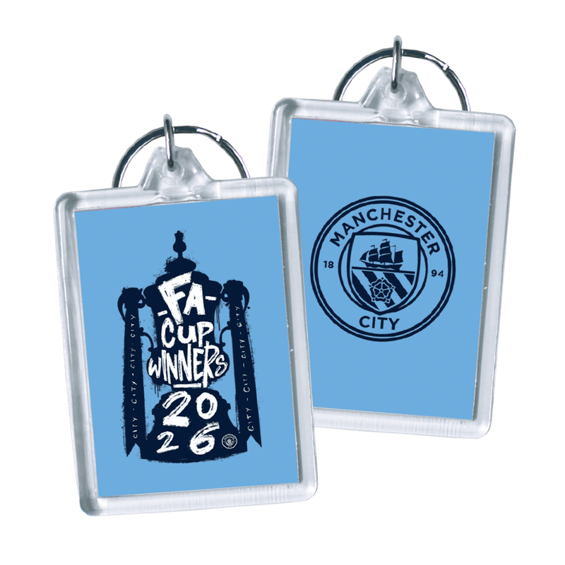 Manchester City FA Cup 25/26 Winners Keyring - Blue