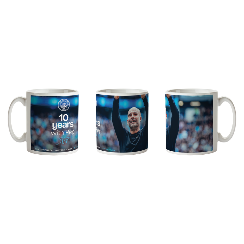 Manchester City Pep 10 year Mug  - Blue