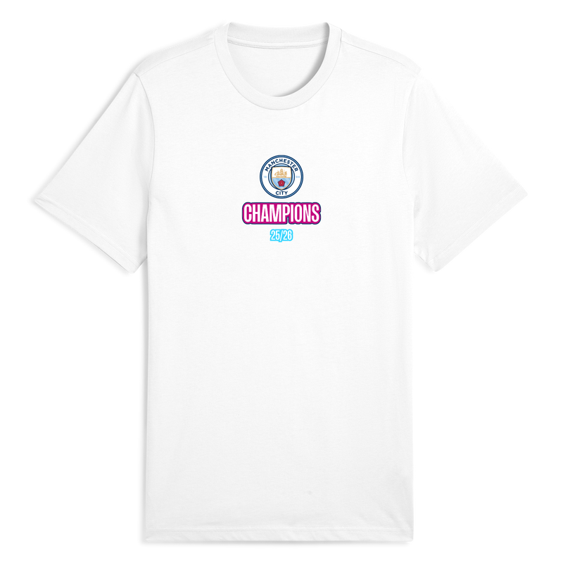 Manchester City AFTA Adults WSL Champions 25/26 Tee - White
