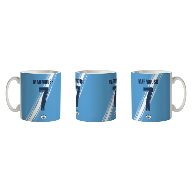 Man City Marmoush Mug blue - Check out all Manchester City drinkware products online - Official Manchester City FC store