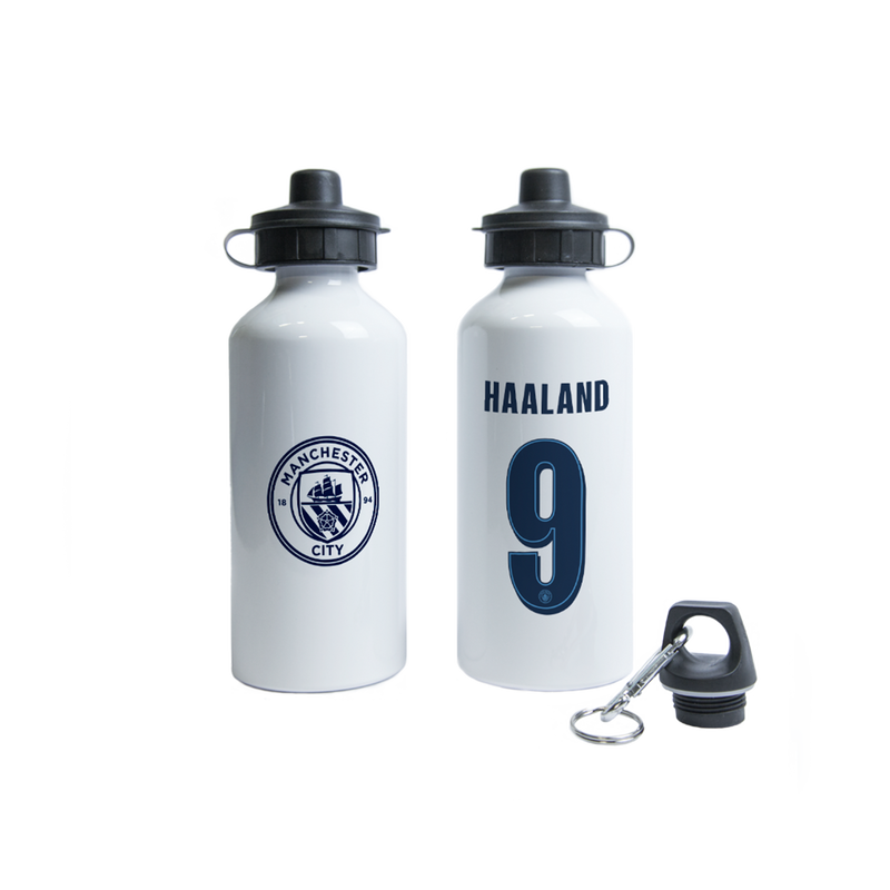 Man City Haaland Water Bottle blu unisex - taglia: Standard in plastica  - Negozio ufficiale Manchester City FC store
