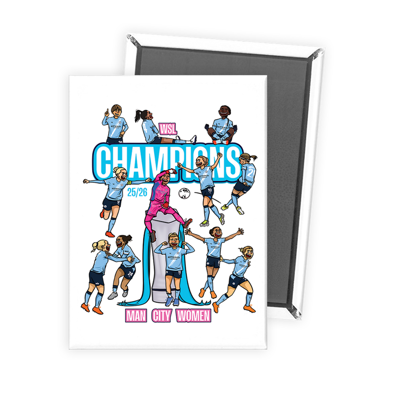 Manchester City WSL Champions 25/26 Magnet - White