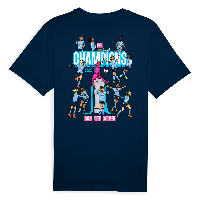 Manchester City AFTA Adults WSL Champions 25/26 Tee - Navy