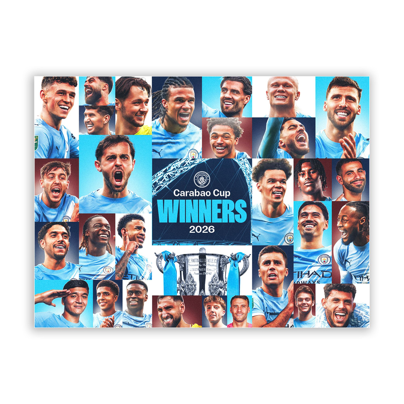 Man City Carabao Cup 2026 Winners Poster  unisex - Size Standard from accessoriesgifting  - Official Manchester City FC store